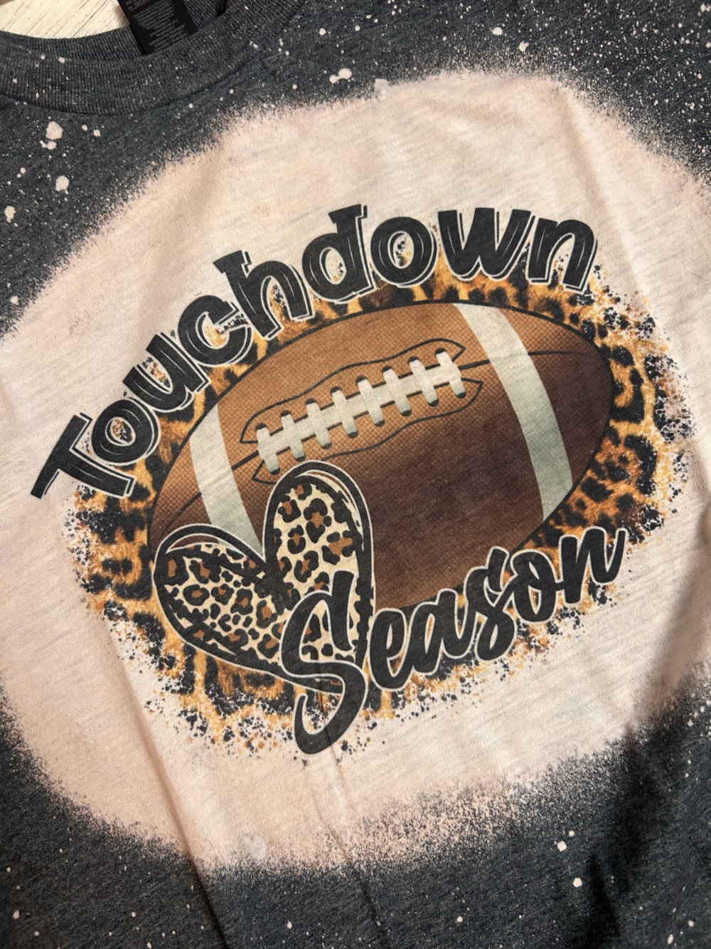 Gildan Pink Leopard Touchdown Football Tee